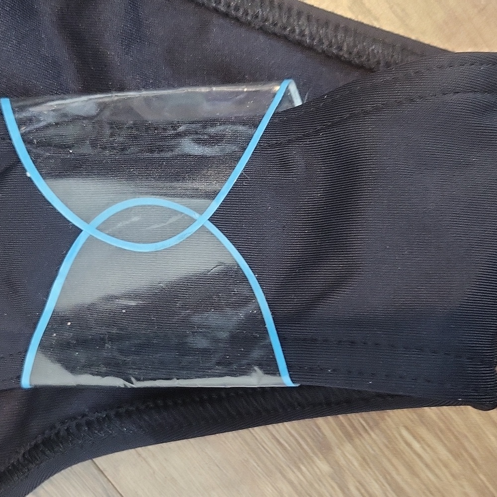 ASOS Black Red Strappy Hook & Eye Triangle Bikini Top & Back Seam String Bottom - Picture 12 of 14